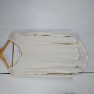 Soft Surroundings| Cream Neutral Long Sleeve Tunic Full Zipper Back Women Sz.M/L